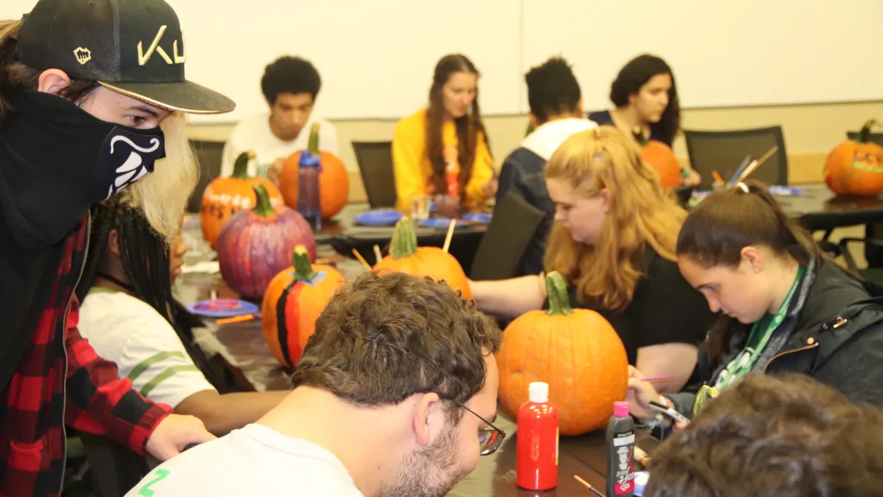 Pumpkin decorating at the Haunted Union