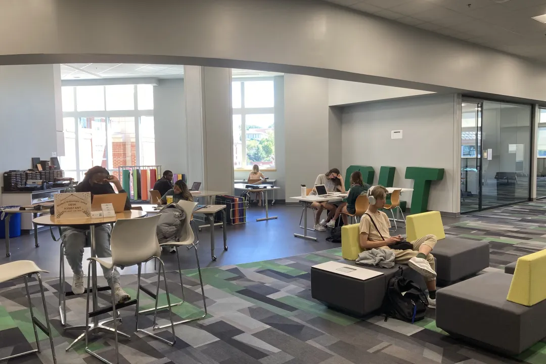 The Center for Student Involvement interior with couches and tables
